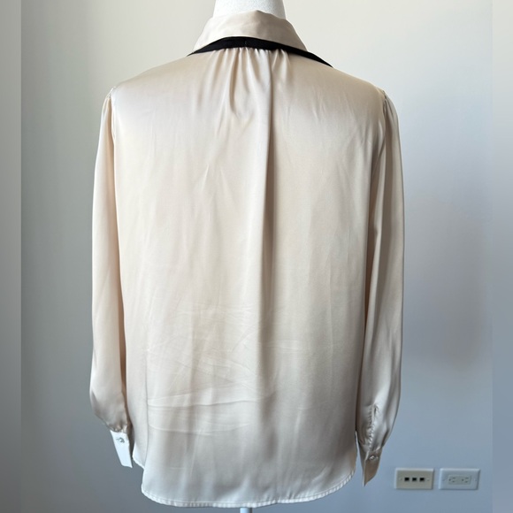 ZARA Satin Blouse with Ruffles. Neutral. XL. - Picture 7 of 9